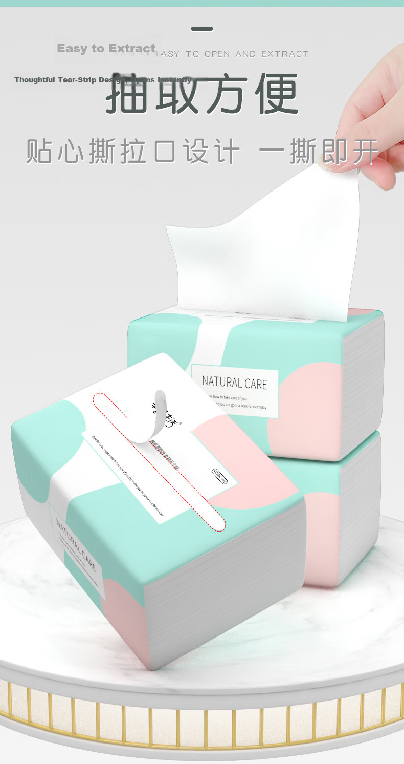 Happy Life Soft Thick Skin-Friendly 4-Ply Facial Tissue 400 Sheets * 30 Packs Baby Napkins Household Soft Boxed Tissues 4