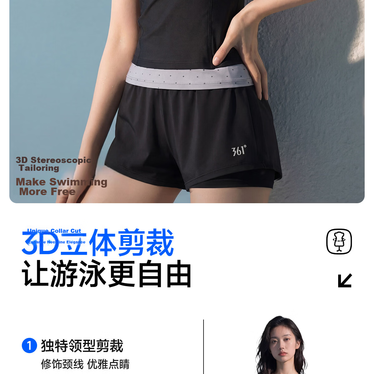 361° Women's Two-Piece Short Sleeve Tankini Swimsuit, High-Waist Slimming Conservative Plus Size Swimwear for Swimming and Hot Springs 5