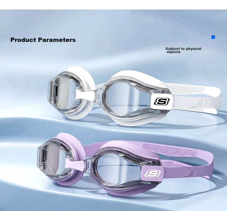 Skechers Adult Unisex Swimming Goggles HD Anti-Fog Waterproof Professional Swim Glasses Youth Swimming Gear Sandstone Gray Blue 19