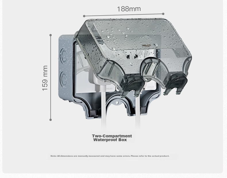 DELIXI Switch Socket Waterproof Box IP66 Outdoor Rainproof Splash-proof Box Enlarged Thickened Sealed Rainproof 86 Type Single Gang 13