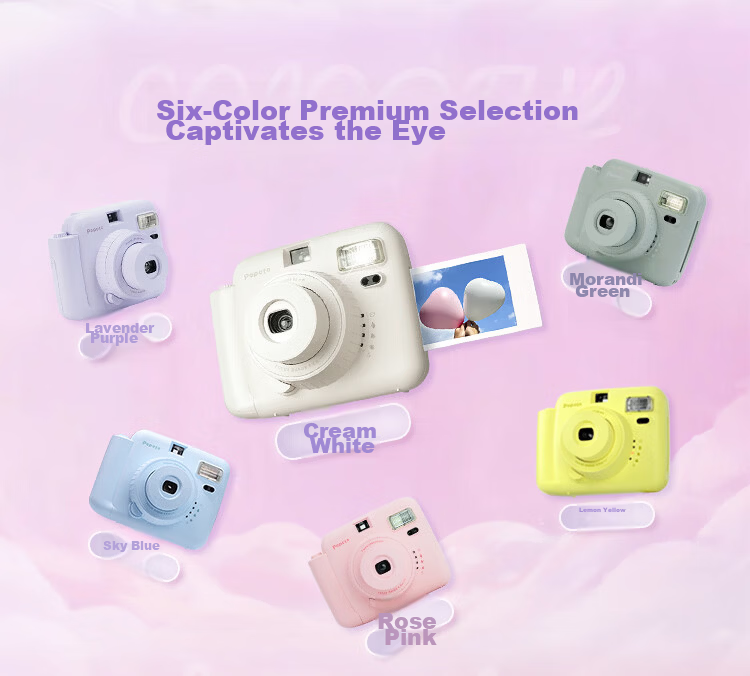 POPOTO Instant Camera One-Step Imaging Camera Birthday Gift for Girlfriend Student Selfie Portable Travel Cream White Body Only 3