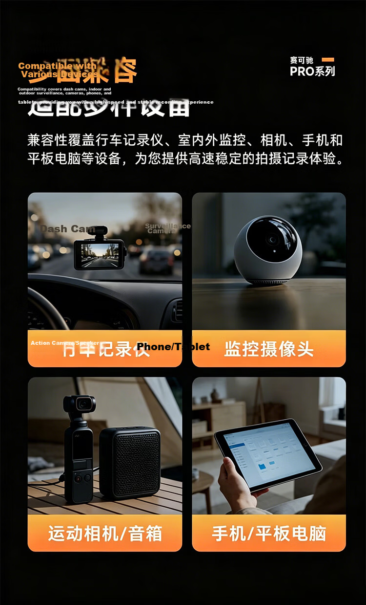SIX 256GB TF (MicroSD) High-Speed Memory Card U3 A1 V30 150MB/s Read Speed Compatible with Dashcams & Surveillance Cameras 3