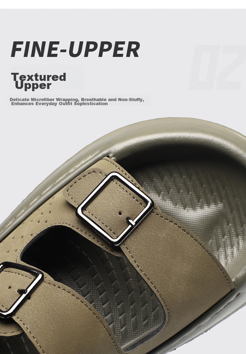 MEXICAN Spring Summer New Men's Leather Sandals Beach Shoes Dual-Wear Slippers Breathable Black Size 39 5