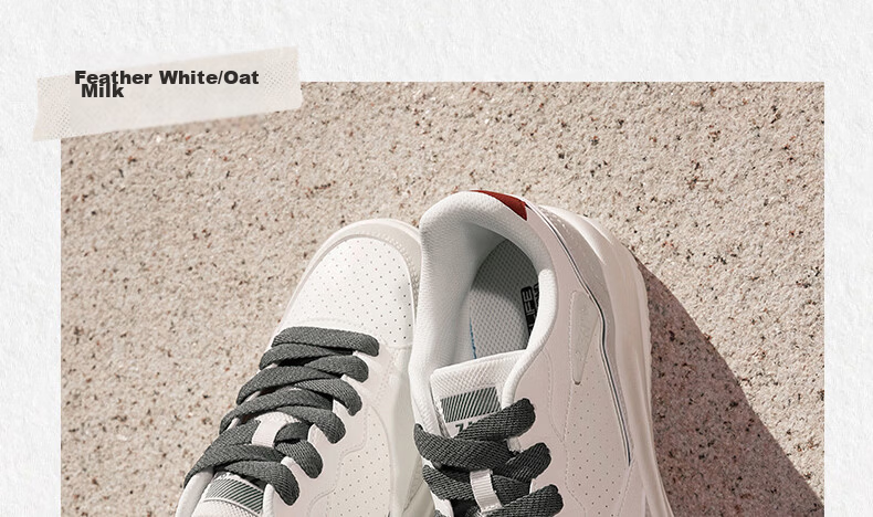 361° Yuhang Casual Men's Shoes Summer Breathable White Thick-Soled Versatile Sports Sneakers Board Shoes Men 672616620-1 25