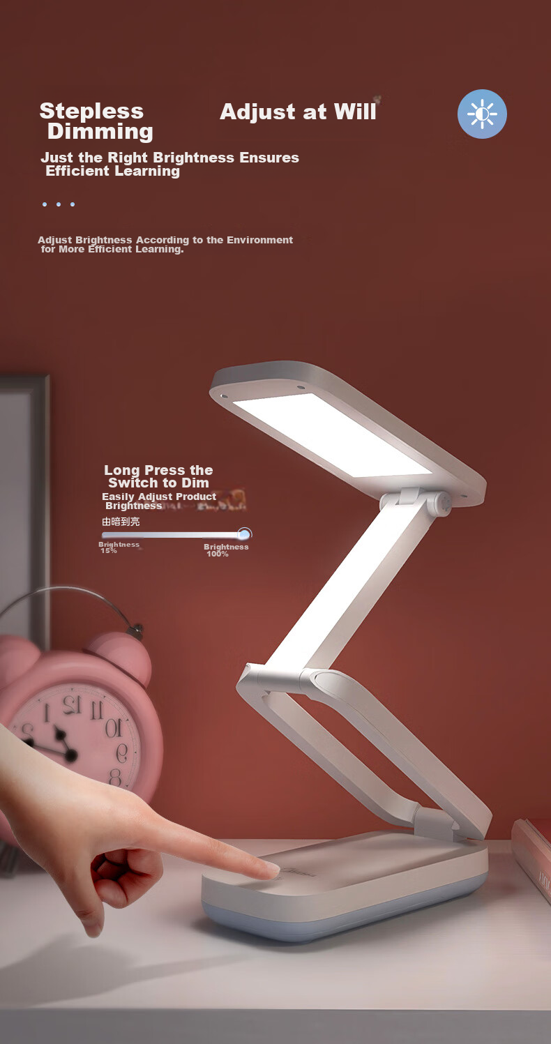 Midea Rechargeable Folding Portable Desk Lamp Dormitory Student Bedside LED Reading Study Writing Magic Box 6