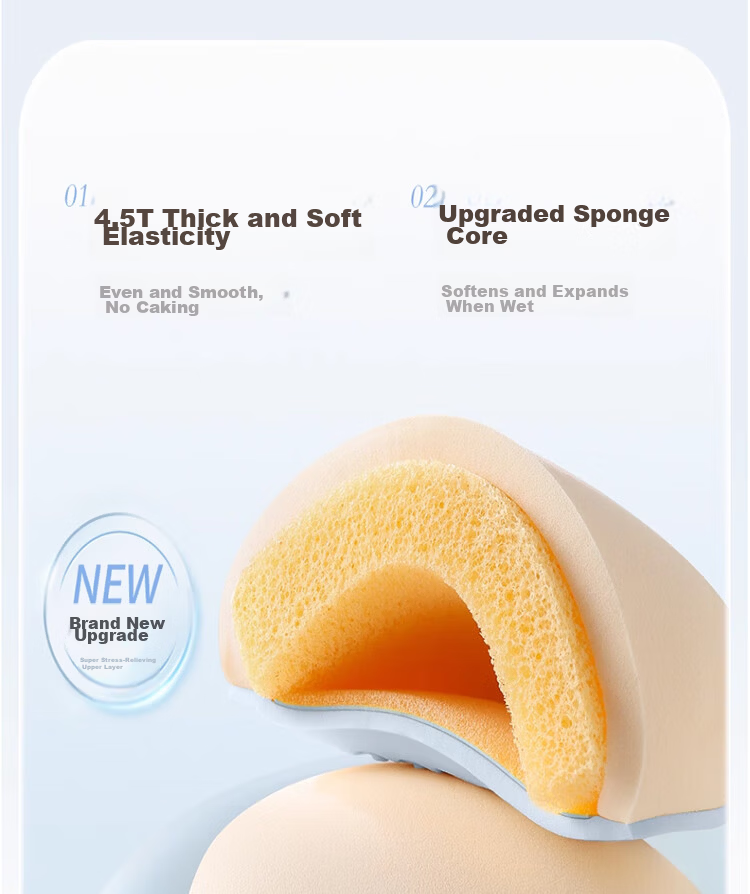 Goodi Big Fatty Cotton Candy Cushion Puff Large Makeup Sponge Dual-Use for Foundation Liquid, Dry and Wet, Non-Powder Absorbing 1