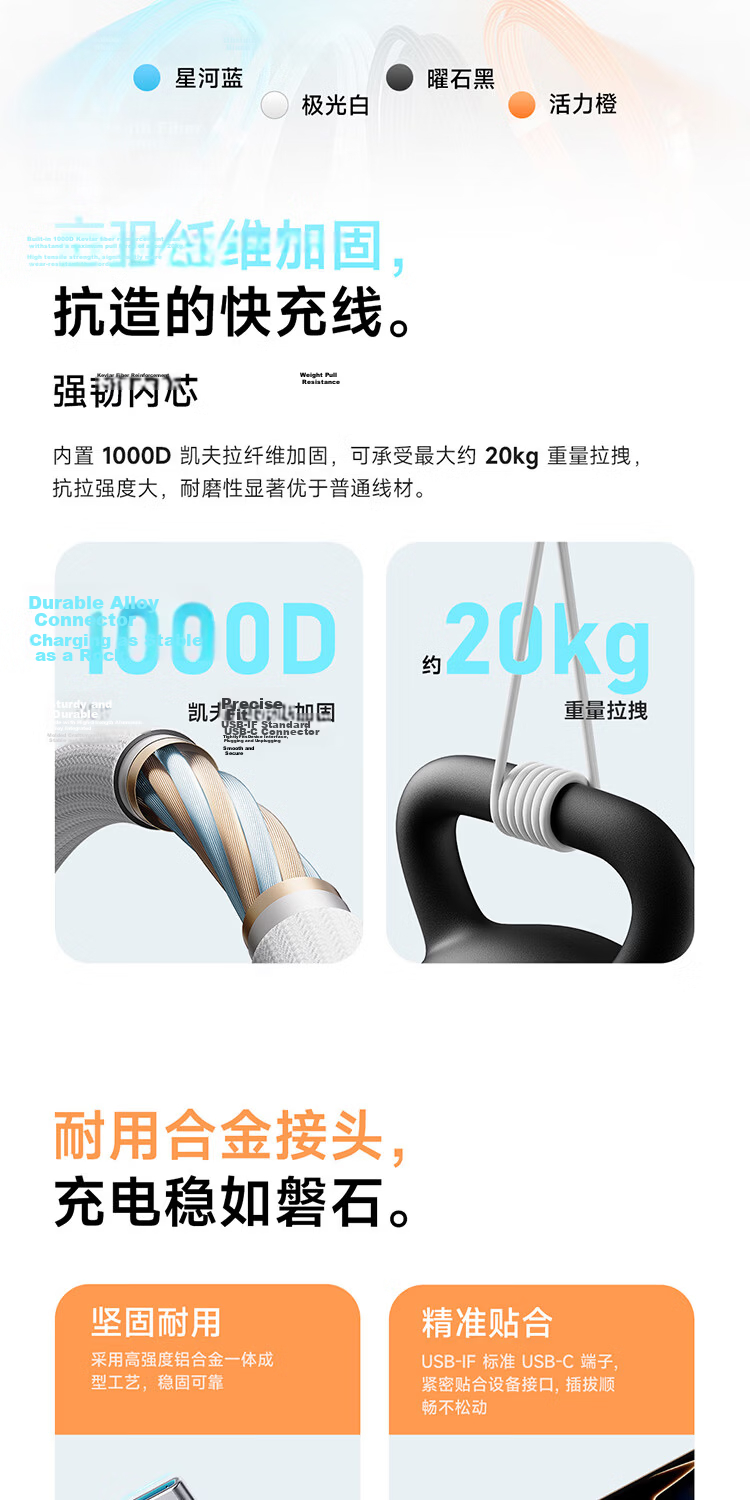 CUKTECH Type-C Charging Cable 240W High Power CTOC Braided 6A Fast Charge for Apple 17/iPad/Xiaomi Huawei Phones Laptops 1m Purple 7