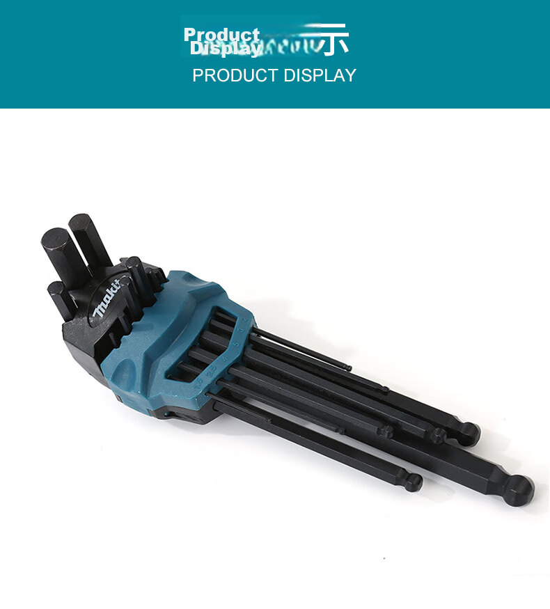 MAKITA Ball-End L-Shaped Extended Hex Key Wrench Set, 9-Piece 1.5-10mm B-65894 6