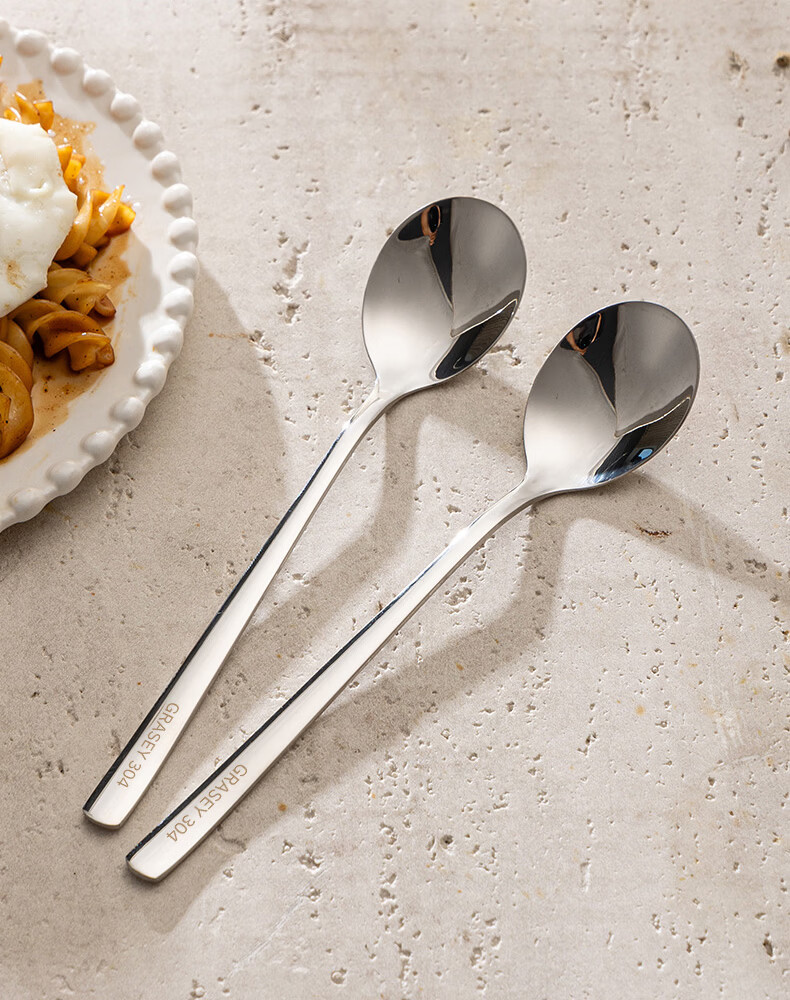 Guangyi 304 Stainless Steel Spoon Thickened Large Soup Spoon Household Tableware 2-Pack GY8663 15