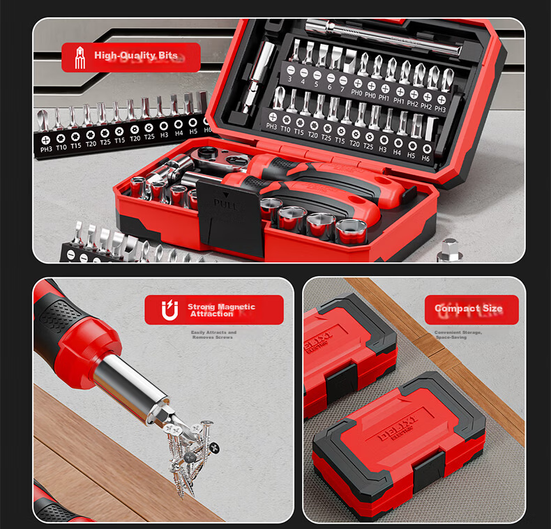 Delixi Ratchet Wrench Set Screwdriver Tool Motorcycle Magic Box Tool Kit Socket Knight Repair Combination 2