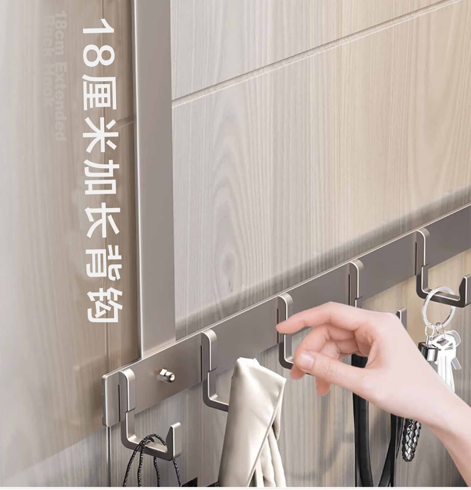 Xinpai Vintage Style Door Hanging Hook Silent No-Drill Bathroom Storage Rack Bedroom Over Door Clothes Hanger Adhesive Hook 10