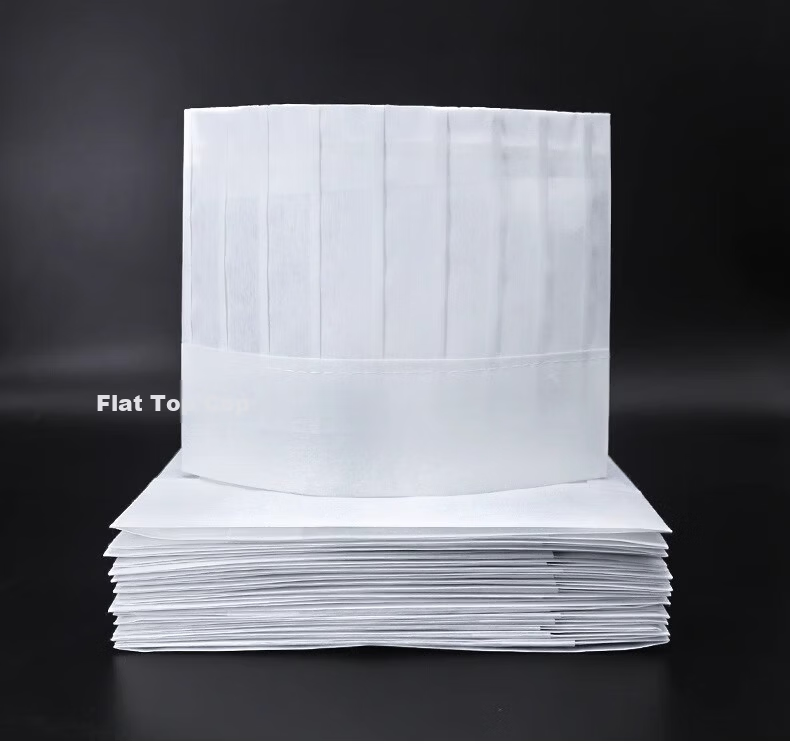Anshuangli Disposable Chef Hat Non-woven Fabric High and Mid Chef Hat Thickened Work Cap Unisex 【Jingcang Flash Delivery】Thickened Red Edge Boat Hat 20 Pieces 12