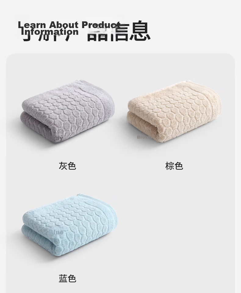 MUJI Children's Towels 3-Pack 10A Antibacterial Xinjiang 100% Pure Cotton Baby Soft Skin-Friendly Saliva Towels 15