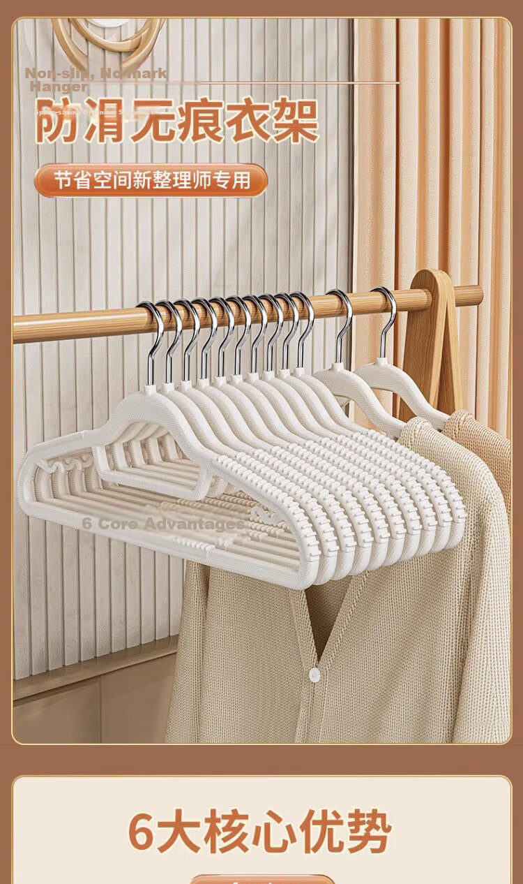 Jialifang Home Non-Marking Non-Slip Clothes Hangers Anti-Shoulder Deformation White [20 Pieces] 1