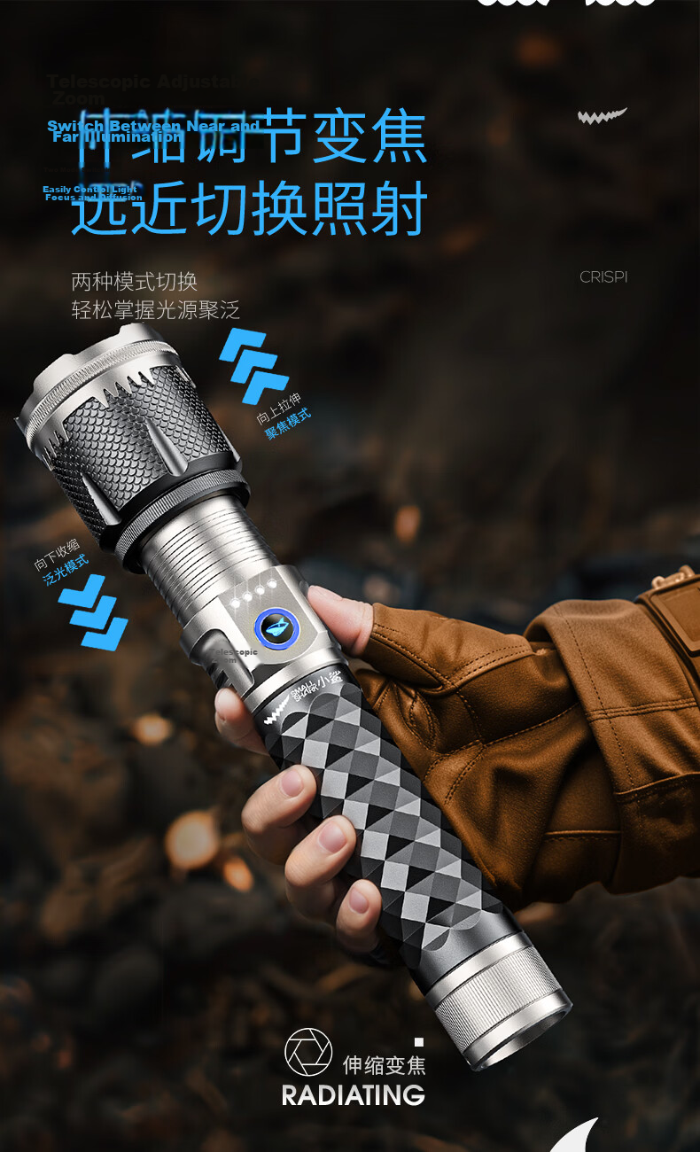 XiaoSha SD-5378 New High-Power Flashlight Long-Range Ultra-Bright Emergency Spotlight 6