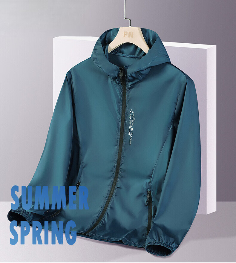 MULINSEN Men's Sunscreen Jacket Spring Summer Lightweight Outdoor Travel Simple Sports Skin Jacket Dark Gray L 2