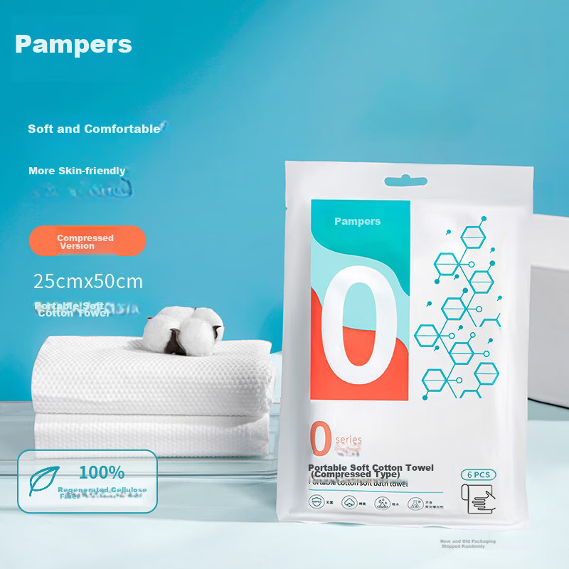Beansi Disposable Facial Towels Portable Face Wash Towels Travel Cleansing Towels Compressed Towels 6-Pack