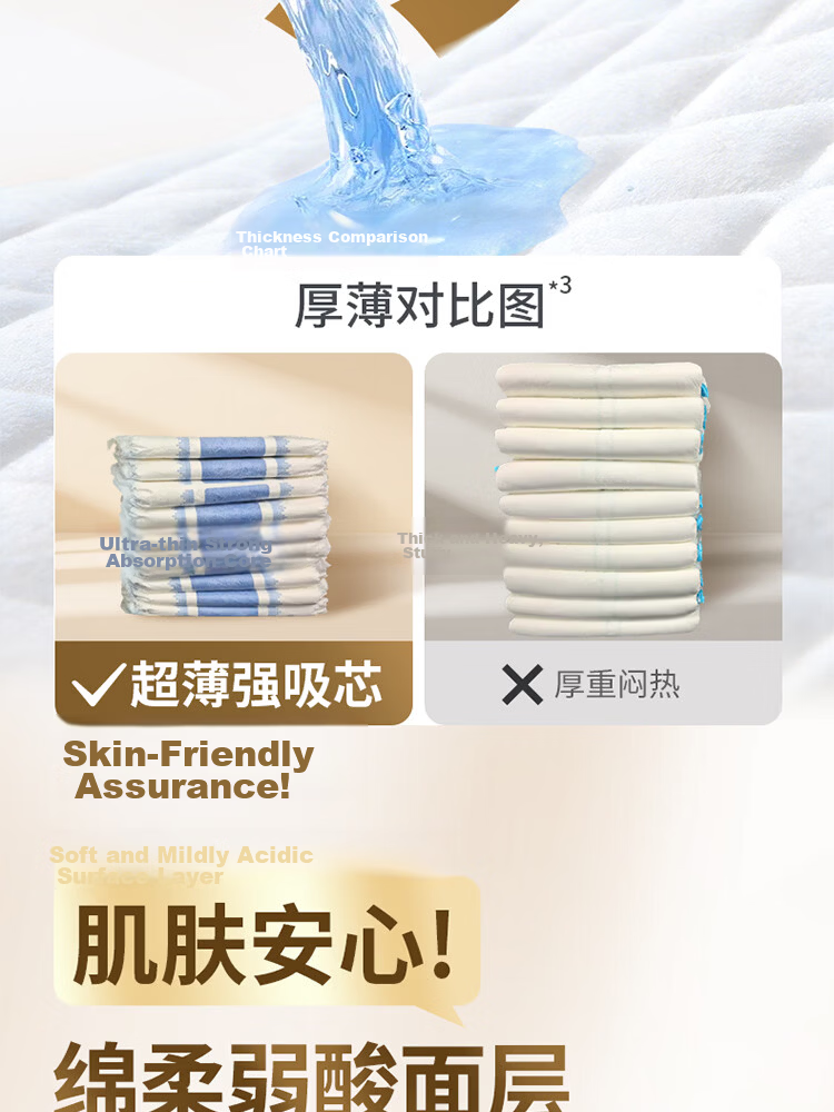 Lehuyi Strong Absorbent Breathable Adult Diapers M 10 Pieces (Waist 80-105cm) Elderly Leak-Proof Waist-Shaped Incontinence Pads 7