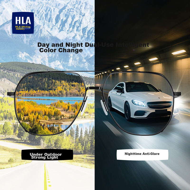 HLA Day and Night Dual-Use Polarized Photochromic Sunglasses UV Protection Driving Anti-Glare Men’s Night Vision Glasses