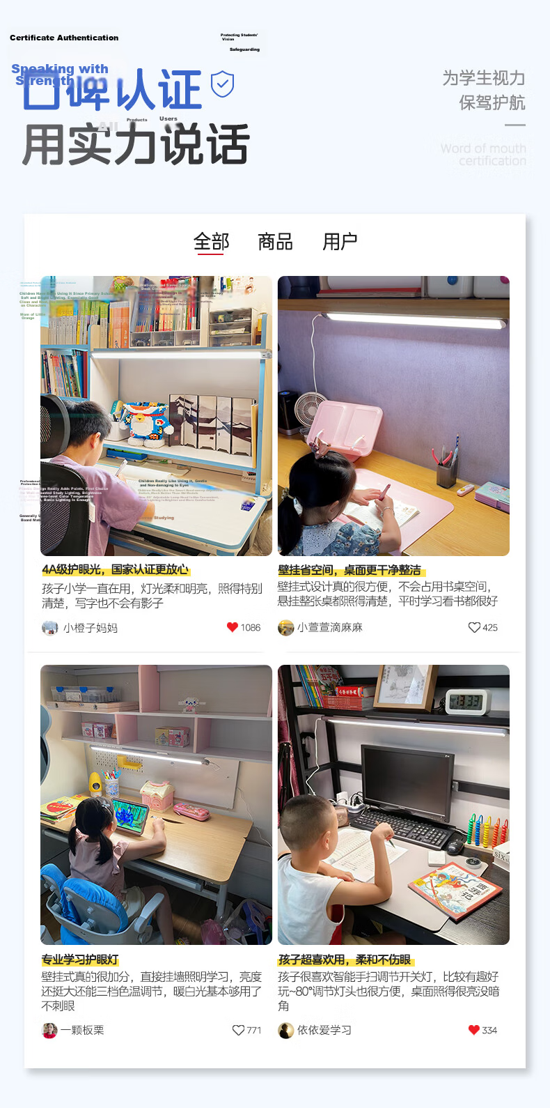 Midea AAAA Grade Eye Protection Study Desk Lamp Student Dormitory Wall-Mounted No-Base Reading Light Cool Desk Lamp 60cm 3