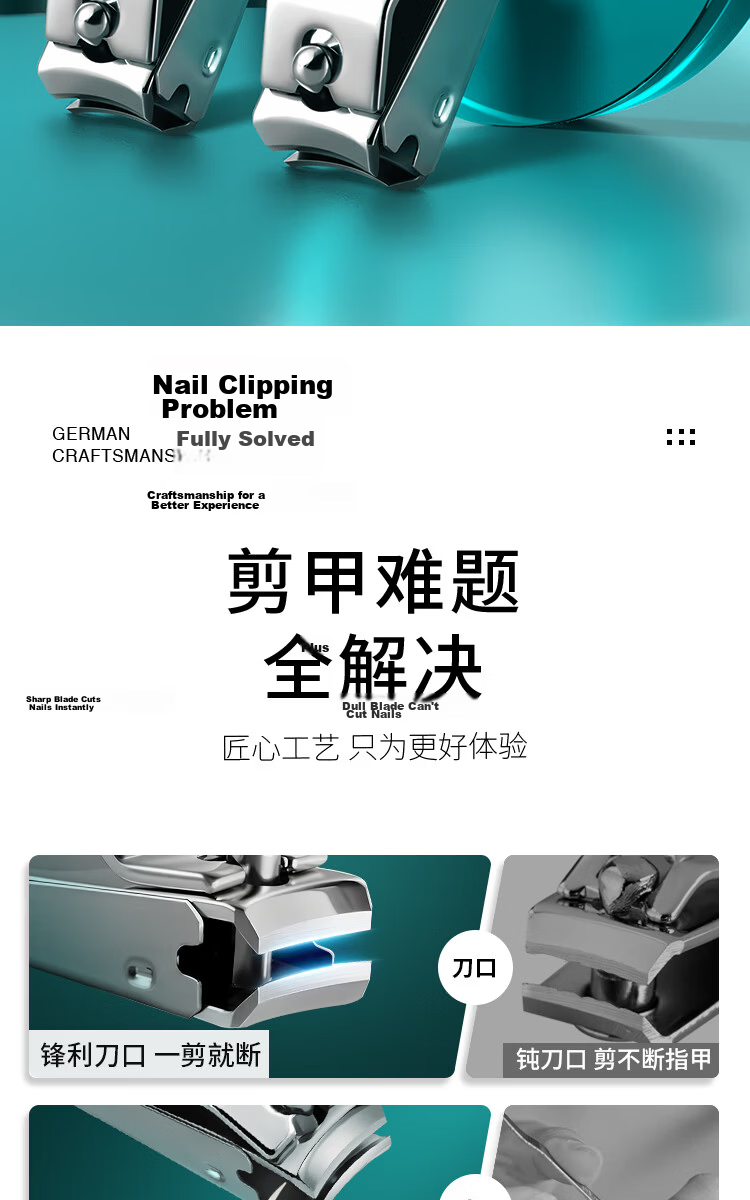 Creative Art Carbon Steel Large Anti-Splash Nail Clipper Nail Cutter Nail File 1 Piece 2