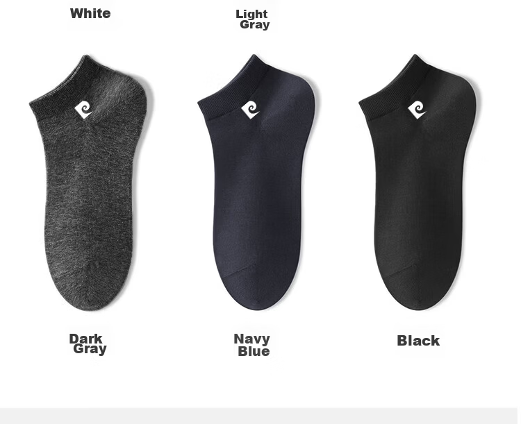 Pierre Cardin Men's 10A Antibacterial Odor-Resistant Disposable Socks Sweat-Absorbing Breathable Business Casual Thin Daily Short Socks 19