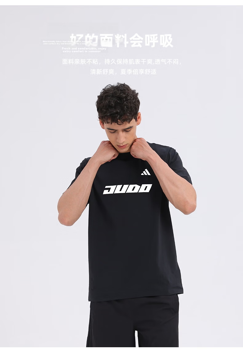 Adidas 2026 New Summer Cotton Short Sleeve T-Shirt Unisex Student Breathable Half Sleeve Black/White S 3