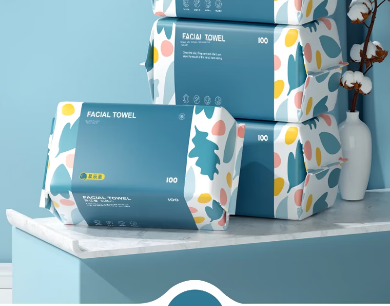 Ouyizi Facial Cleansing Wipes Disposable Thickened Non-Linting Dual-Use Dry and Wet Face Towels 90 Sheets * 6 Packs 10