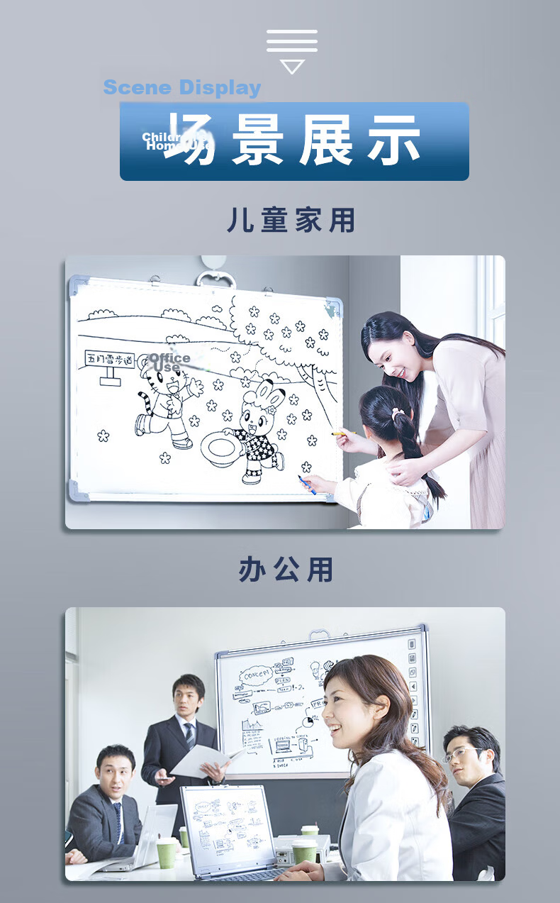 Jinghong 60x90cm Double-Sided Whiteboard Magnetic Writing Board Commercial Small Whiteboard Wall Sticker Blackboard Office Memo Board Kids Home Teaching Erasable Drawing Board 5