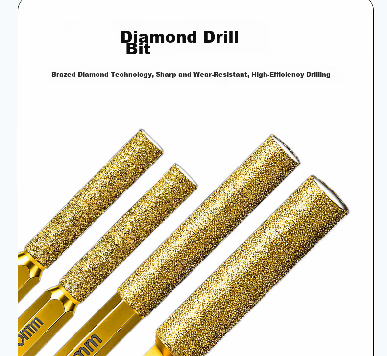 Fuxing Integrated Drilling and Grinding Drill Bit Hex Shank Tile Glass Stone Hole Opener Set [6+6+8+8] 4 Pieces 8