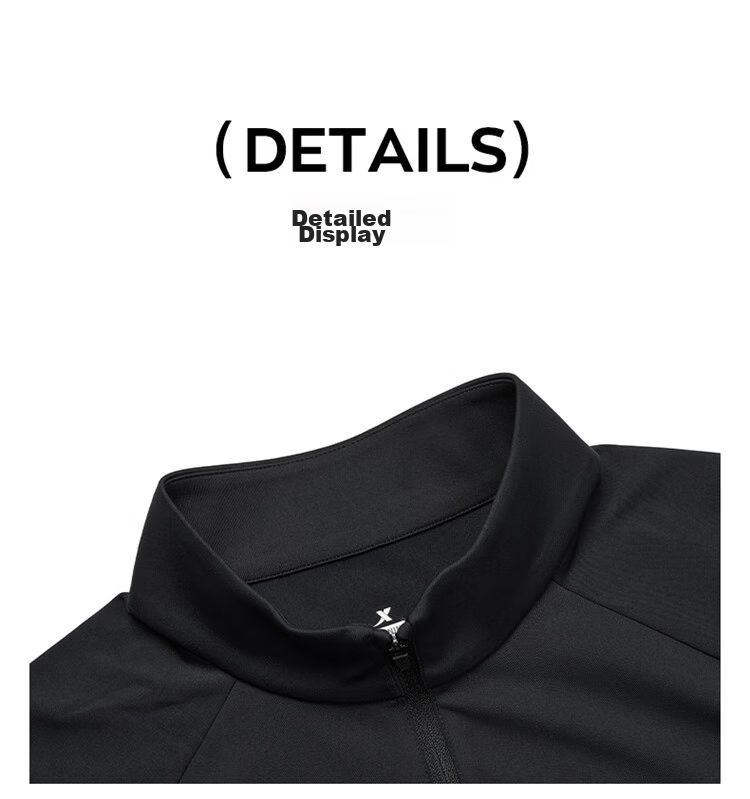 Xtep Men's Quick-Dry Long Sleeve Sports Shirt with Half-Zip, Breathable Fitness Running Outdoor Top 57