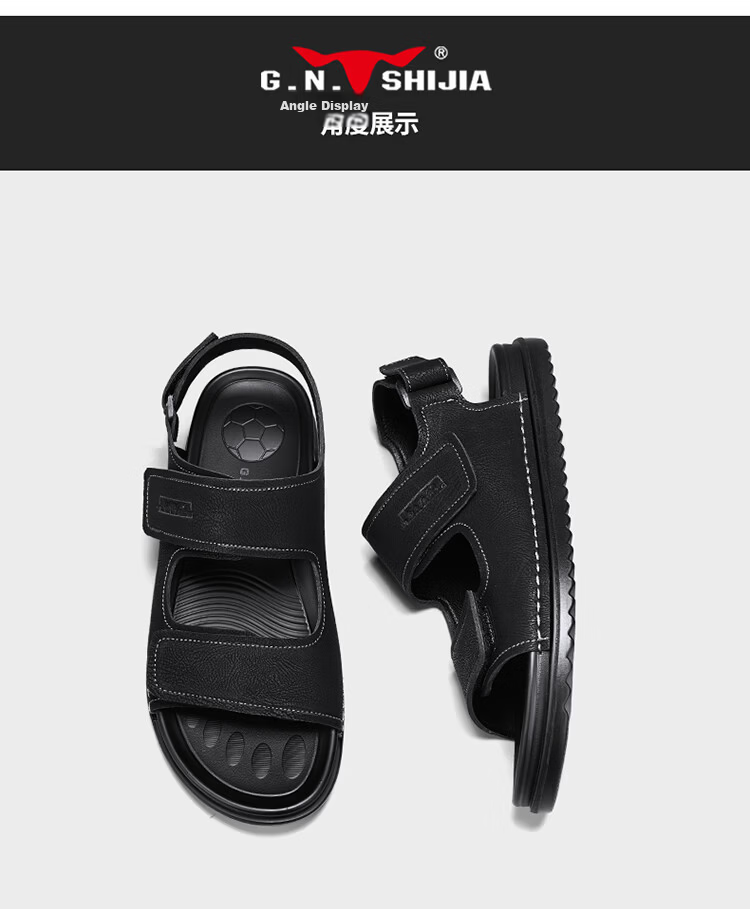Bull Family Men's Leather Sandals Summer New Breathable Casual Comfortable Durable Beach Shoes Lightweight Versatile Outdoor Shoes for Men 20