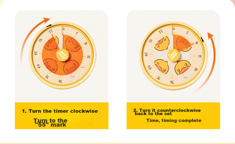 Chuida Huang [Little Yellow Duck Collaboration] Kitchen Timer Mechanical Stopwatch for Baking 8