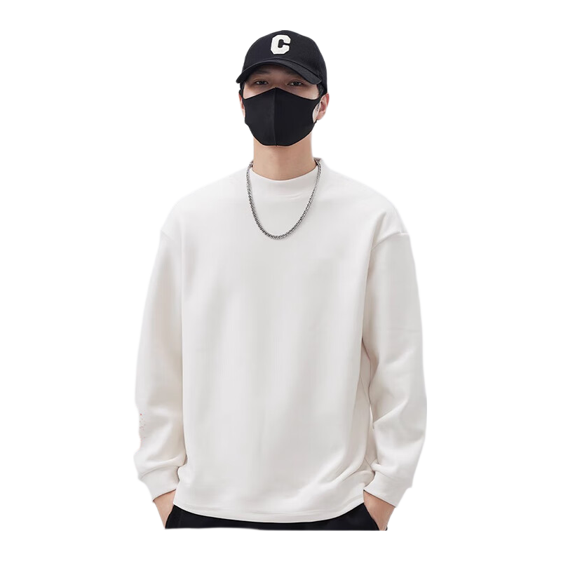 LangSha 25 Autumn And Winter New Fleece-Lined Thickened Semi-Turtleneck Base Layer, 7A Antibacterial And Anti-Mite, Men's Outer Wear Cashmere Autumn Undershirt