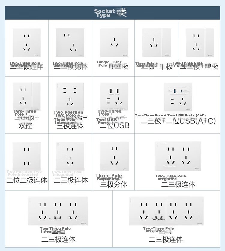 BULL Switch Socket G57 Butterfly Ultra-Thin Single TV Socket Large Panel G57T103 Frost White Concealed Installation 23