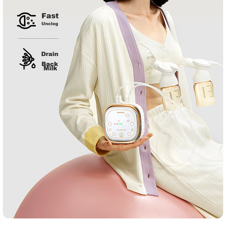 Boboduck Hands-Free Double Electric Breast Pump Dual Frequency Portable High Suction Neck-Hanging Milk Extractor 5087 4