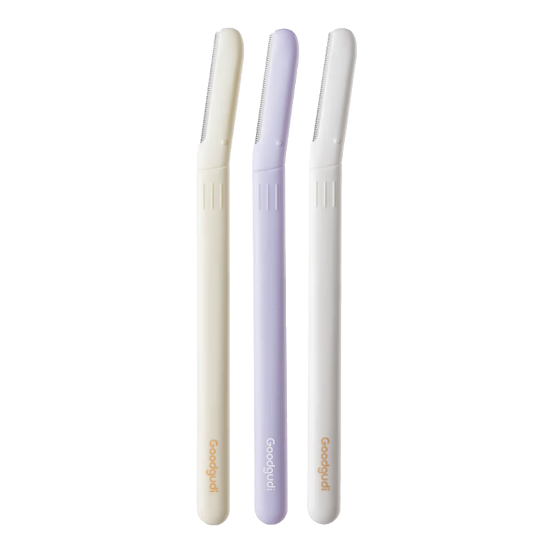 GOOOD 3-Pack Eyebrow Razor Safety Eyebrow Trimmer Tool Beginner Eyebrow Scissors Set