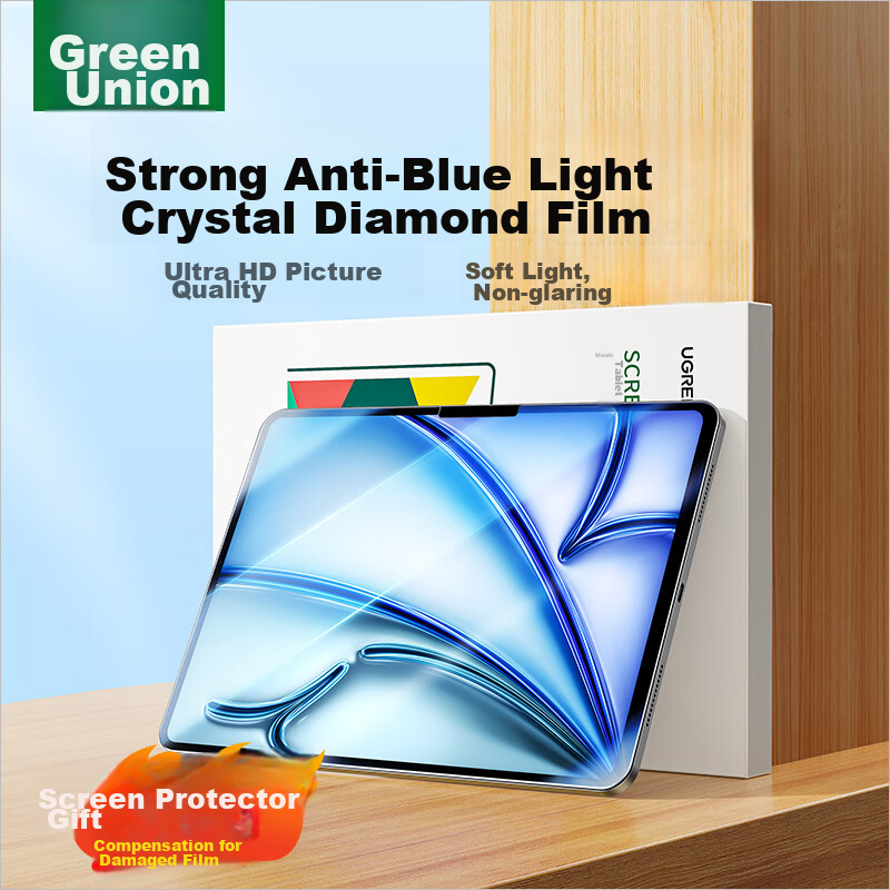 UGREEN Anti-Blue Light Tempered Glass Screen Protector for IPad Air8/7/6, Air11 Inch, M4 Chip, 2026 Apple Tablet Eye Protection Anti-Fingerprint Protective Film