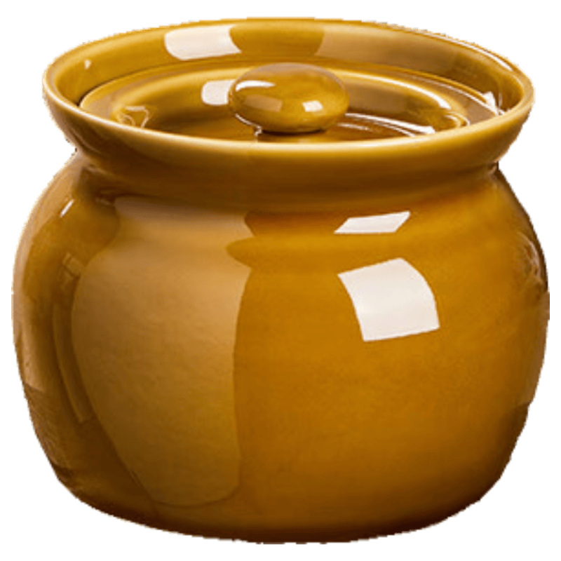JD Original Ceramic Steamer Pot [Traditional Earthenware], with Lid And Free Spoon, for Steamed Eggs And Baby Food, Brown Color, 450ML Capacity, Set of 2