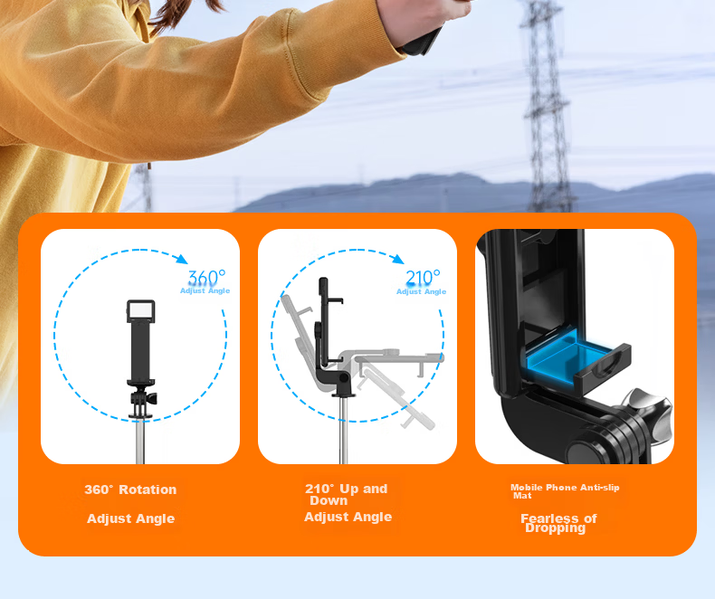 Zhiguozhe 2026 New Professional 2m Selfie Stick Phone Holder Floor Tripod 360° Rotating Anti-Shake Follow Shooting Compact Portable Live Streaming Travel Auto 23