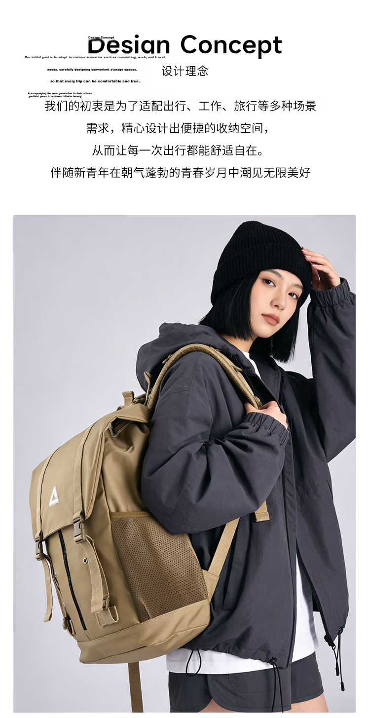 PEAK Stylish High-Capacity Lightweight Backpack School Commuter Travel Casual Durable Bag 1