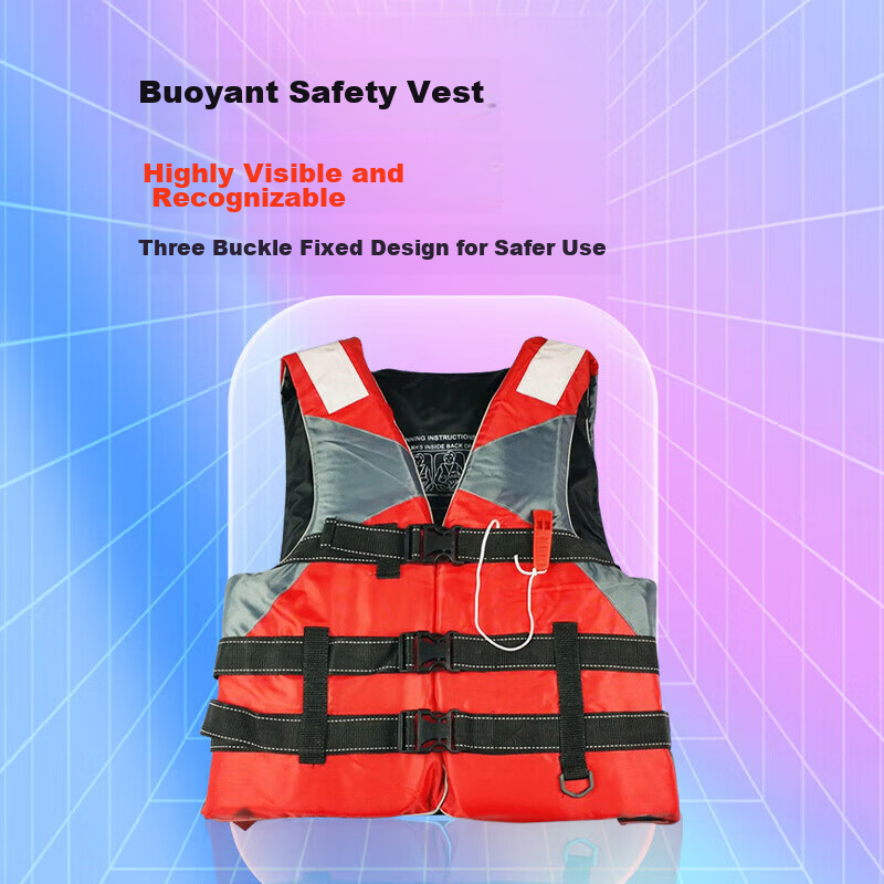 MSEASFREE Adult and Child Life Jacket Buoyancy Vest with Reflective Strips and Whistle, Adult Size (One Size)