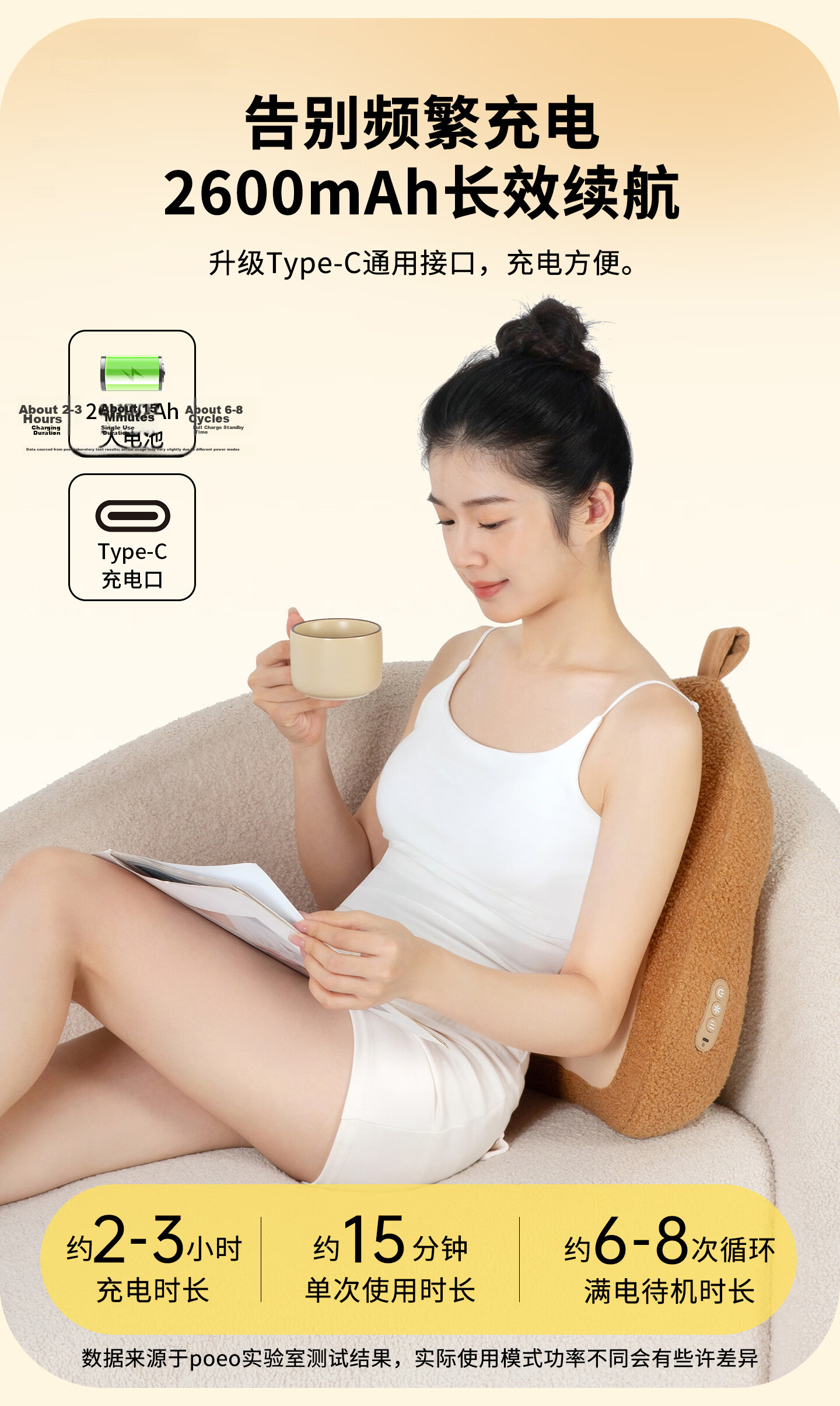 POEO Yioo Duckbill Pillow Massager Waist Cushion Back Massage Pillow Practical Kneading Constant Temperature Heating Multifunctional Massager Graduation Gift Teacher Birthday Gift for Girls 18