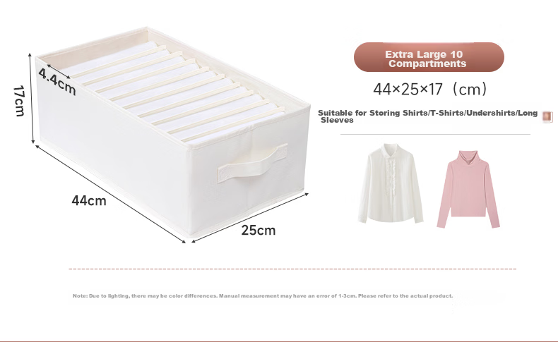 Baicaoyuan Storage Box, Clothes And Pants Organizer, Fabric Lint-Free Underwear Drawer Divider, Foldable Organizer, Large Size with Extra Height, 1 Piece 9