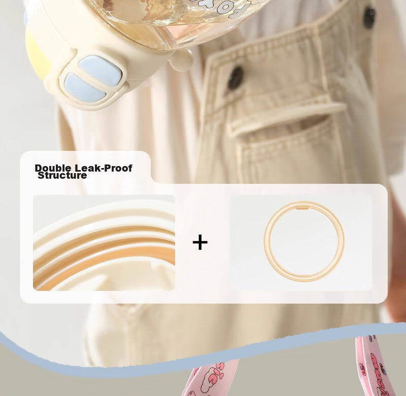KeChao TonTon Bucket Children's Water Cup Direct Drinking Straw Baby Water Bottle Summer Kindergarten School 2-9 Years PPSU Unisex 18
