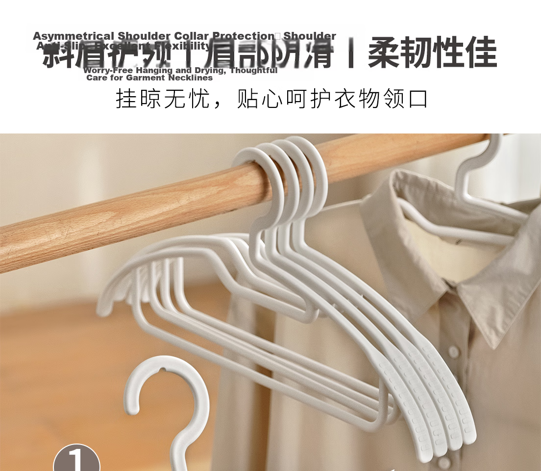 Lanjiaoluo Non-Slip Hangers for Adults, Thickened Wide Shoulder Gray 10-Pack Drying Rack 1