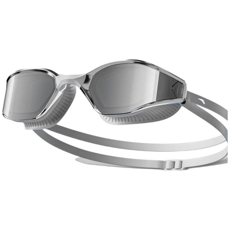 ANTA New Ling Tong Eye Racing Prescription Swimming Goggles Professional Anti-Fog Unisex Diamond White Silver Flat Lens
