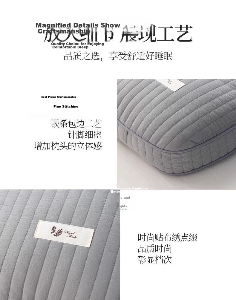 Aijiepu Cervical Pillow Neck Support Pillow 100% Buckwheat Pillow Men's Cervical Traction Pillow Round Nap Pillow 8