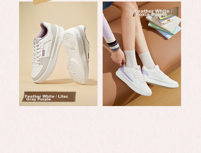 361° Qinghe 2 New Trendy Platform Leather Casual Sneakers Women's White Shoes 682636618-1 4