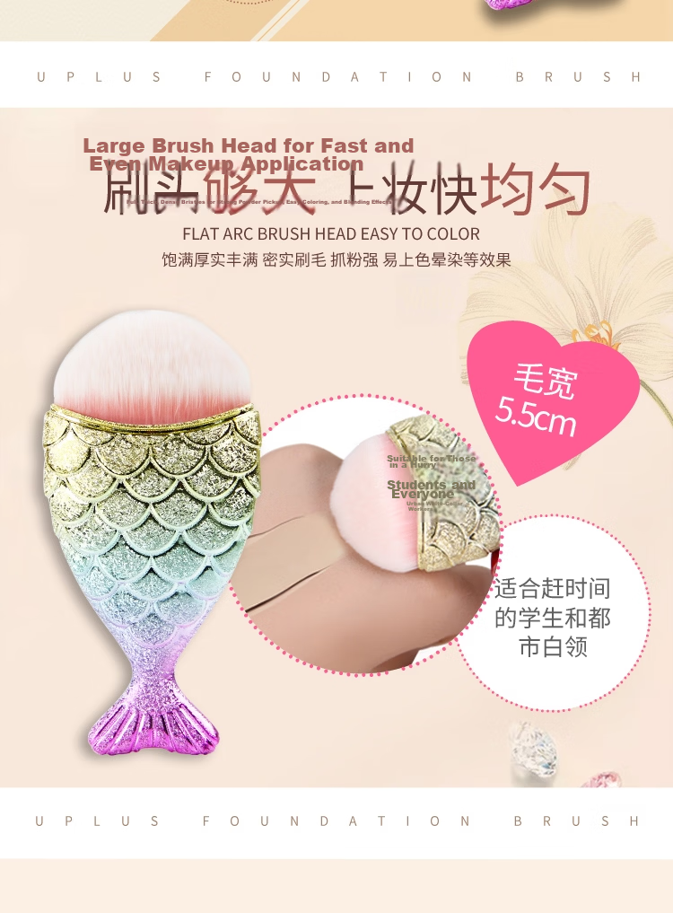 UPLUS Flat-Top Foundation Brush, Seamless Brush, Mask Brush, Concealer Brush, Makeup Brush That Doesn't Absorb Powder [High Quality] 4